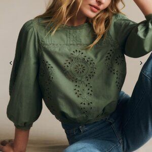 Sezanne Enea Green Blouse, Size 34